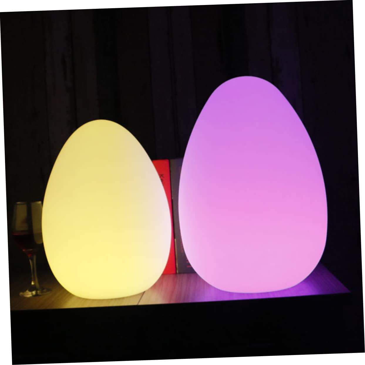 Lámpara de Noche LED de Huevo Recargable Carga USB, Luz Infantil para Mesita y Escritorio, Hogar y Conservatorio, 10X15 CM