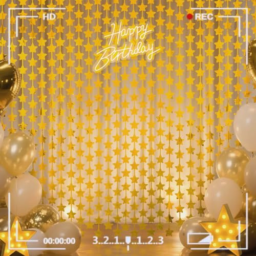 LOLStar 2 Pack Gold Stars Fondos Dorados 3.3x6.6 ft miniatura 2