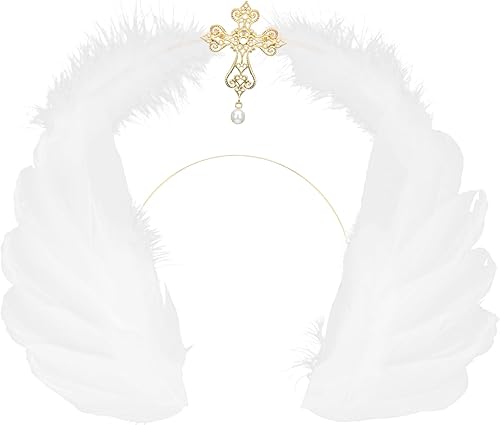 Beaupretty 1 diadema con halo de Nuestra Señora para decoración de Halloween, bufanda para la cabeza, diadema de boda para novia, cumpleaños,