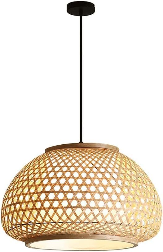 Lampe à suspension en bambou idéale pour salle à manger et salon