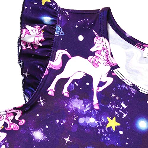 Image of Jxstar 2-Pack Nightgown for Girls Flutter Sleeve Pajamas Cotton Night Dresses