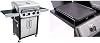 Char-Broil Convective Series 440S - 4 Burner Gas Barbecue Grill with Side-burner, Stainless Steel Finish. & 140 515 - Cast Iron Side-Burner Griddle (Plancha).
