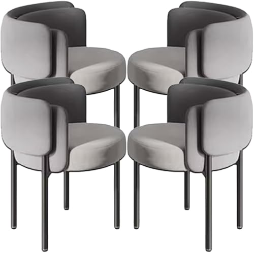 Miniatura 13 de YVYKFZD Juego de sillas de comedor de ocio, sillas de cocina con respaldo curvado y patas de metal, silla de comedor tapizada, silla auxiliar cómoda