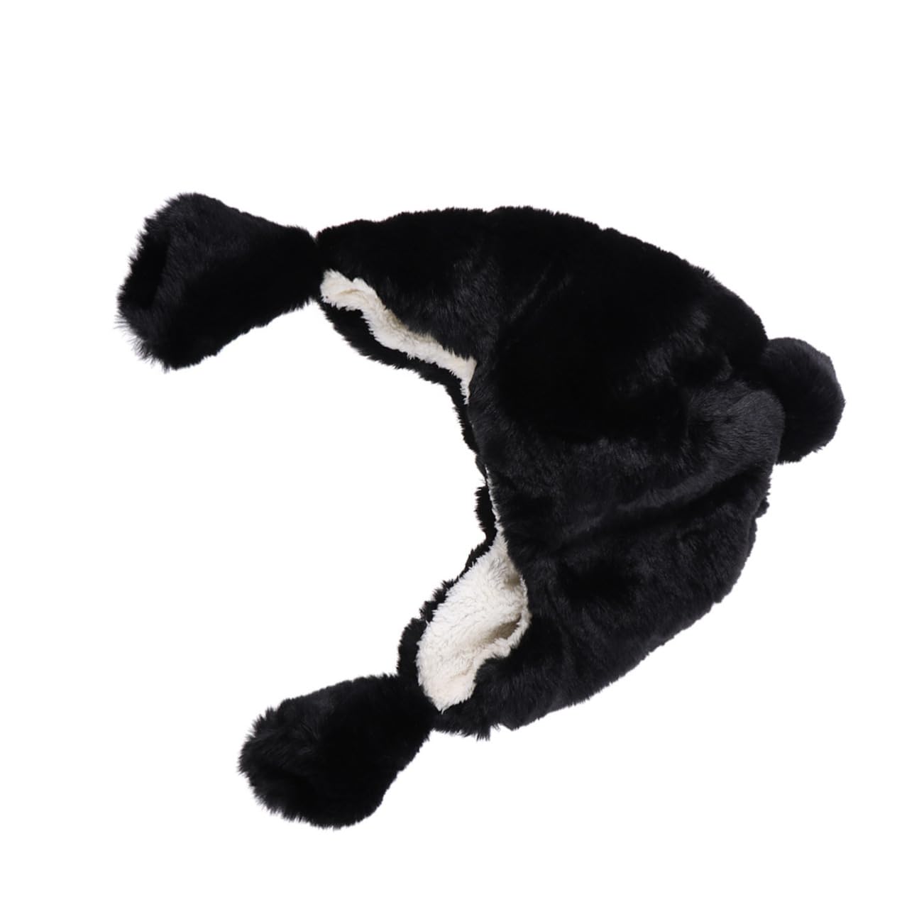 OATIPHO Chic Hat Rabbit Hair Faux Fur Warm Stylish Comfortable Black Trapper Earmuffs