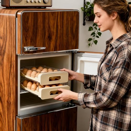 Soporte para huevos para nevera tipo cajón grande que optimiza el espacio de tu cocina 7