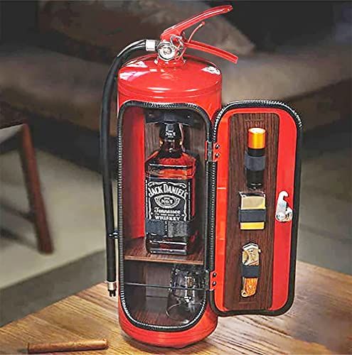 Fire Extinguisher Mini Bar,Novelty Fire Extinguisher,Mini Bar Collector,Cave Weird Gift,Handmade Metal Mini Bar Gift for Firefighters for Whiskey Lovers,Jar Bar Set,My Cave,My Rules,Gift Set