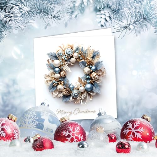 Charity Christmas Cards Pack of 10. Each Christmas Card Pack Contains 2 Wreath & Tree Designs. Ecofriendly and UK Made. Verse Inside. 150x150mm Card Size.