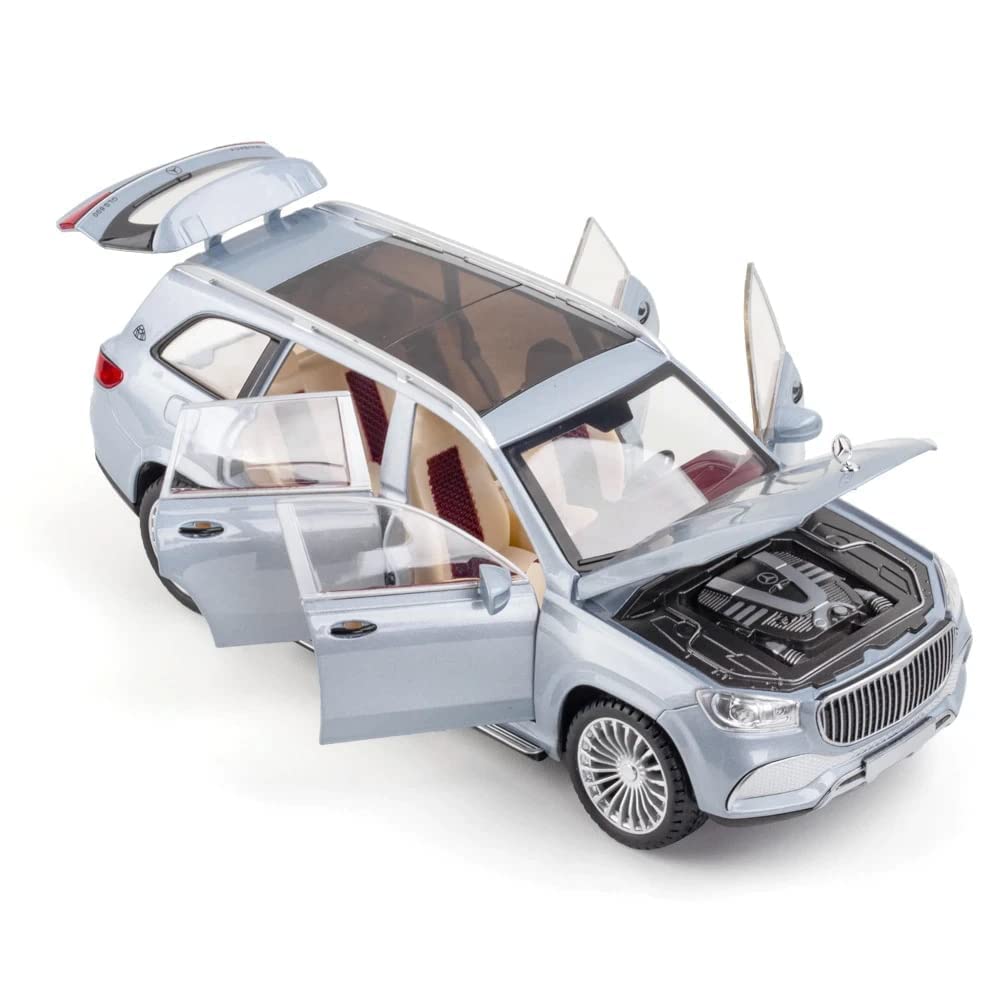 Exegi Enterprise Die-Cast Zinc Alloy 1:24 Scale 2022 MAYBACHH GLS600 Large with 6 Openable Doors ,Lights & Music【Pack of 1】【Colors as Per Stock】