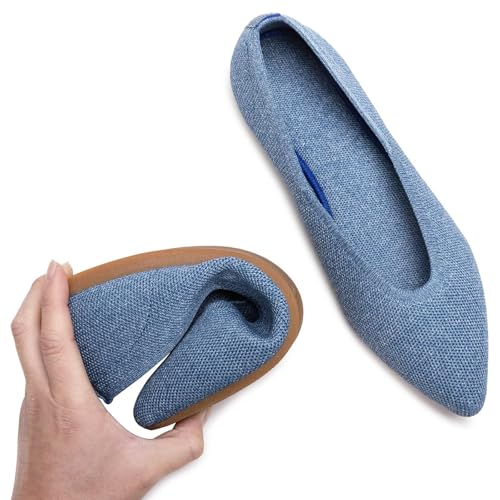 Image of Frank Mully Womens Pointed Toe Flats Knit Dress Shoes Comfort Women Shoes Softable
