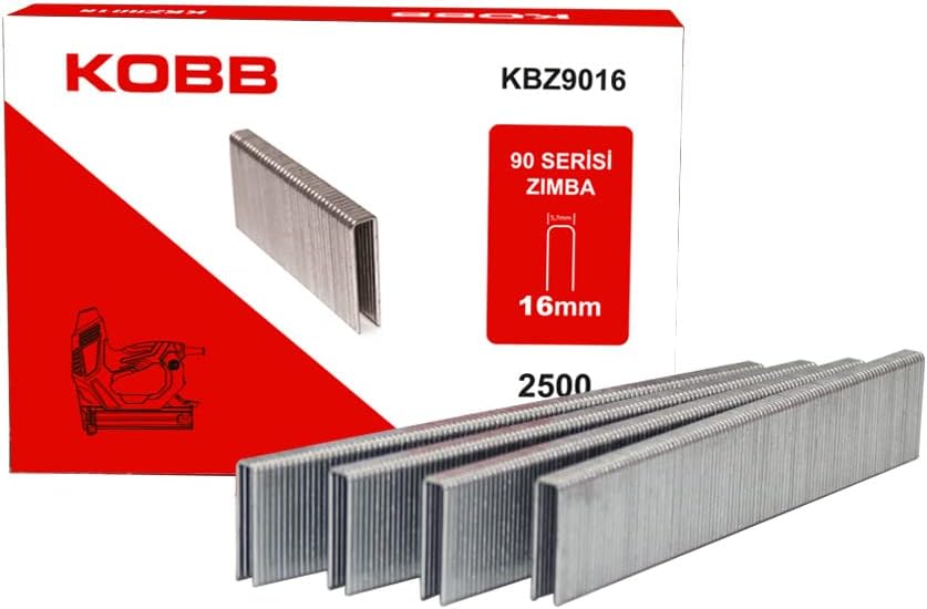 KOBB KBZ9016 16mm 2500 Adet 90 Serisi Ağır Hizmet Tipi Zımba Teli, Gri