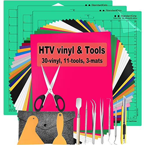 HIRALIY Heat Transfer Vinyl HTV Bundle Iron On Vinyl Sheets 12x10