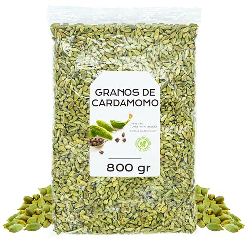 Cardamomo Entero 800g - Cardamomo Infusion - Cardamomo Semillas - Cardamomo en Grano - Cardamomo - Te de Cardamomo - Cardamomo a Granel (800 gr, Cardamomo semillas)