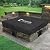 Outdoor Square Built In Fire Pit Cover,Heavy Duty 600D Waterproof Winter Cover with 4 Sandbag for 52"-56"W Square Stone Fire Pit and In Ground Firepit(Only Cover,Black)