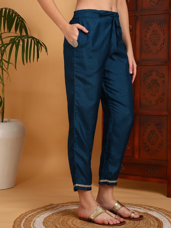 Image of Vaamsi Women's Silk Blend Kurta Pant With Dupatta