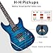 Ktaxon Electric Guitar Kit, 39 Inch H-H Pickups Beginner Electric Guitar Set with 20W Amplifier, Bag, Strap, Cable, Accessories for Adults & Teens (Tiger Blue)
