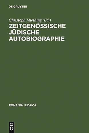 Zeitgenössische jüdische Autobiographie: 7 Reprint 2011 ed. Edition book cover
