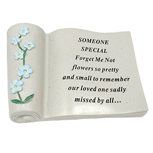 David Fischhoff Someone Special Forget Me Not Scroll, Poly Resin, Cream, 20 x 9.5 x 14.5 cm