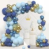 Navy Blue Balloon Arch Kit - 97pc Navy Blue Gold Balloons Garland Kit with Gold Confetti Balloon, Dark Blue Gold Balloon Arch for Boy Men Birthday Space Party Decoration Baby Shower Welcome Baby Home - Image 4