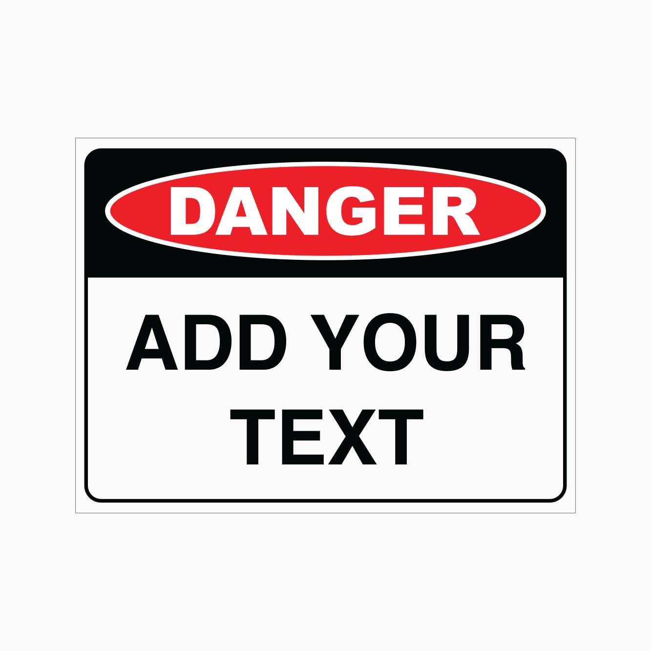 Blank Danger Sign, 12x8 Metal Tin Sign, customizable metal plaque for on-site warning usage.