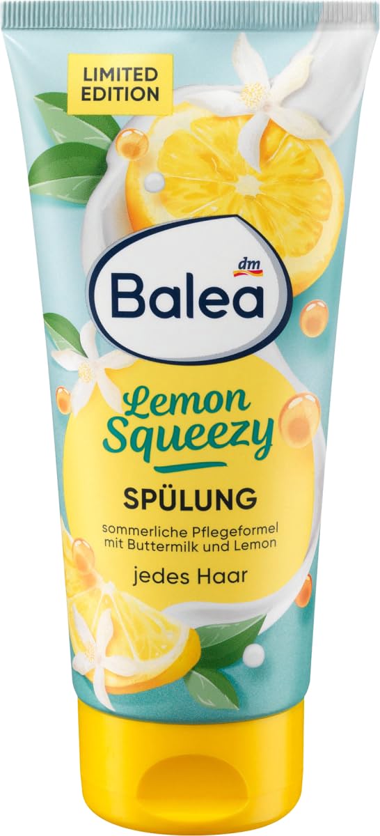 Balea 3er-Set Haarpflege: Professional Spülung More Blond mit Jojobaöl & Keratin für naturblondes & blondes Haar, 2 x 200 ml + Haarspülung Lemon Squeezy Geschmeidigkeit & Kämmbarkeit, 200 ml, (600 ml)
