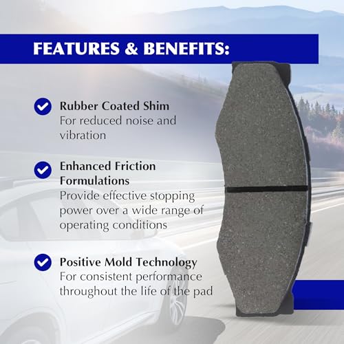 Image of Centric Premium 301.09050 Replacement Rear Ceramic Disc Brake Pads Set for Select Nissan Altima /Juke /Maxima /Sentra, Renault Koleos /Safrane Model Year