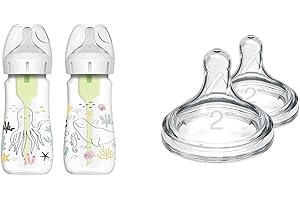 Dr. Brown's Options+ Anti-Colic Wide-Neck Bottle with Level 2 Nipple