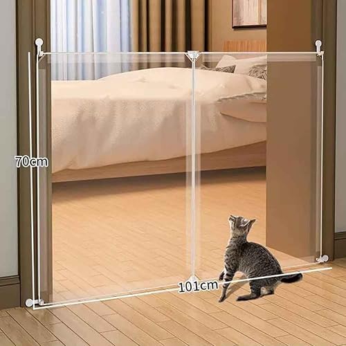 Miniatura 2 de Etlegor Valla de seguridad para mascotas para escaleras, valla de resina esmerilada, barrera para perros, para puertas, pasillos, puerta de gato