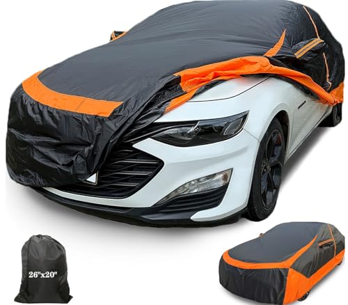 Image of Waterproof Outdoor Cover with Zipper Door Reflective Strips Fit for Toyota Camry, Nissan Altima, Honda Accord, Chevy Malibu, Kia Optima /K5, Subaru Legacy, Buick Regal etc. Fit Length (187-194 inch)