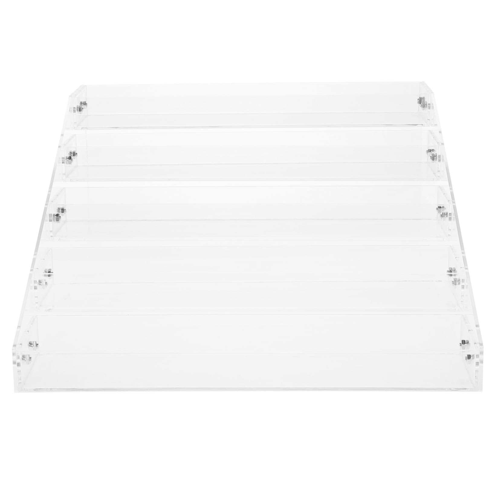 Happyyami Acrylic Drink Display Rack Perfume Holder Tiered Shelf Space-saving for Retail Home Use