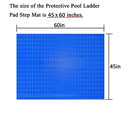 SKARUMMER Swimming Pool Ladder Mat - Protective Pool Ladder Pad Step Mat with Non-Slip Texture, Blue Medium Pool Step Mat, Pool Liner Protection Mat (60 X 45 inch) - Thumbnail 2