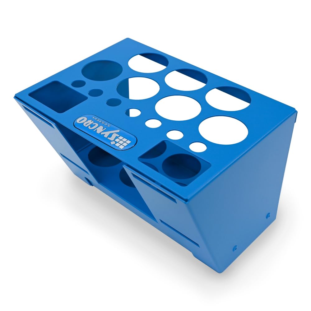 Syncro System Porta cartucce silicone in alluminio per scaffale furgone officina mobile – 7 posti inclinati profondità 26cm
