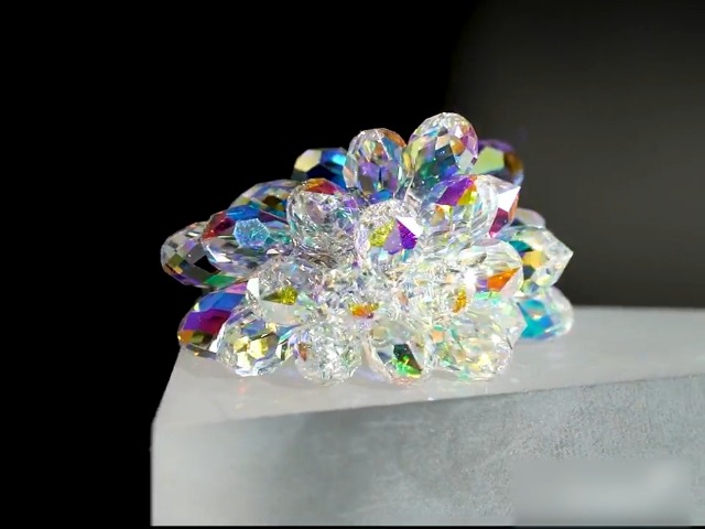 y♡Crystal☆bijou Aurora Borealis Cubic Zirconia And Lab Created Pink Sapphire