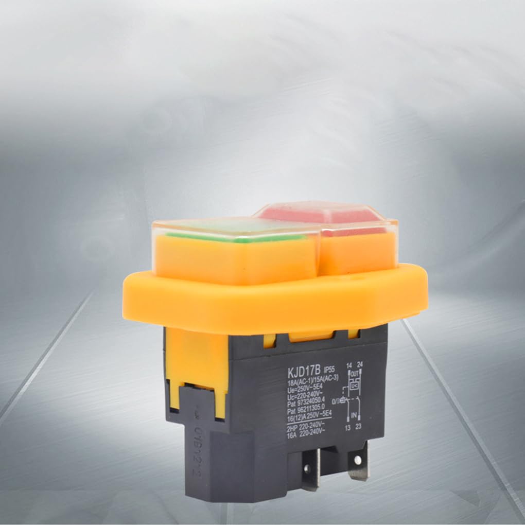Interrupteur à bouton KJD17B, Compact et efficace, avec interrupteur pour outils électriques étanche en plastique et en métal, peut remplacer l'interrupteur à bouton