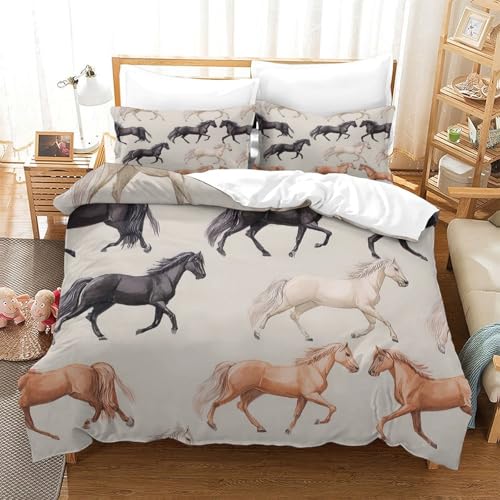 Housse de couette cheval hypoallergénique en microfibre douce - 3