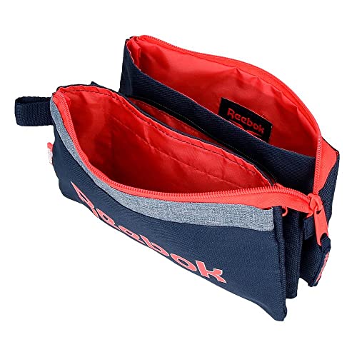 Reebok Lucia Pencil Case, 3 Compartments, Blue, 22 x 12 x 5 cm, Polyester - Image 4