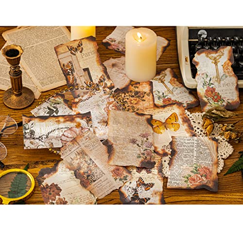 Vintage Scrapbooking Material Paper Flower Butterfly Vintage Looking Aesthetic Decorative Stationery Paper For Art Crafting Scrapbooking Drawing Writing Journaling Card Making Supplies #TOP2