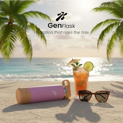 Image of VBOTT GENFLASK-FIGO - 800 ml |Thermosteel Flask with Straw Sipper with Finger Loop| SS 304 Water Bottle|Hot /Cold-18 /24 hrs|Insulated Bottles| Peach /Pink Colour |Multipurpose