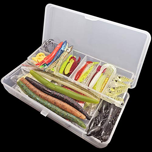 Soft Fishing Lure Set with Tackle Box (under $20)