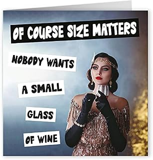 Cult Kitty - Size Matters - Rude Birthday Card For Her - Funny Birthday Cards For Women - Sister Birthday Card Adult - Birthday Card Friend Female - Happy Birthday Cards For Her - Best Friend Birthday