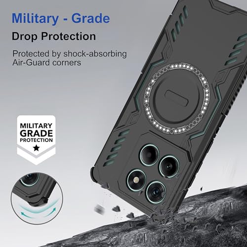 Image of Zapcase Back Case Cover for Motorola Edge 60 5G | Magnetic Case with Built-in Metal Ring | Supports MagSafe Charger, Wallet & Car Mount | Shockproof Hybrid PC + TPU | Black