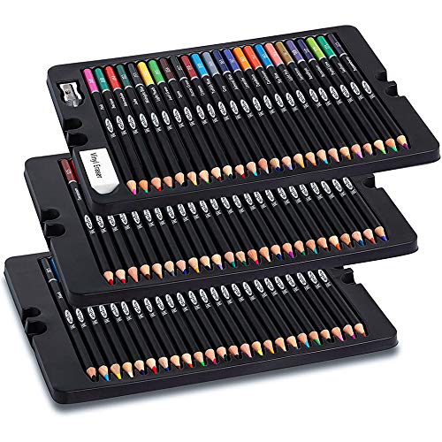Brands Art Supplies 72 Colored Pencils Set ((74 Pieces +1 Coloring Book) for Coloring Books