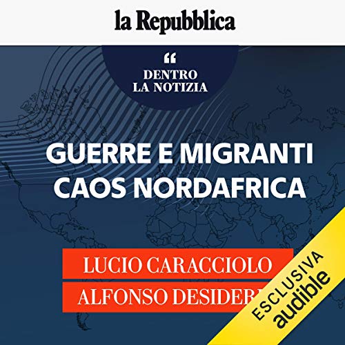 Diseño de la portada del título Guerre e migranti. Caos Nordafrica