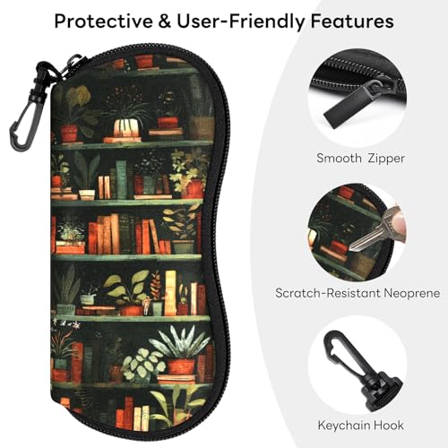 Image of Sunglasses Case with Belt Clip, Ultra Light Neoprene Zipper Soft Padded Glasses Case for Women Men