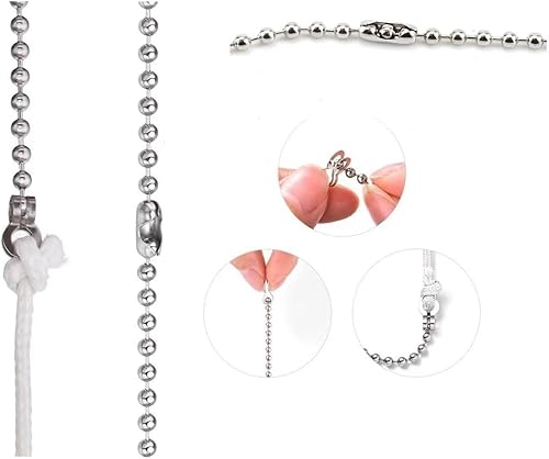 Miniatura 2 de Paquete de 2 extensiones de cadena de tracción con conector para ventilador de techo, extensor de cadena de interruptor de acero inoxidable 304, 3.3