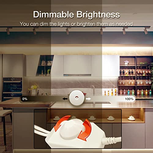 Image of DAYBETTER COB LED Strip, 16.4 ft White LED Strip Lights, Dimmable LED Light Strip 4000K Bright Neutral White, 24V, 1600LEDs, 2835 Flexible LED Tape Light for TV, Bedroom, Kitchen Cabinet, Closet