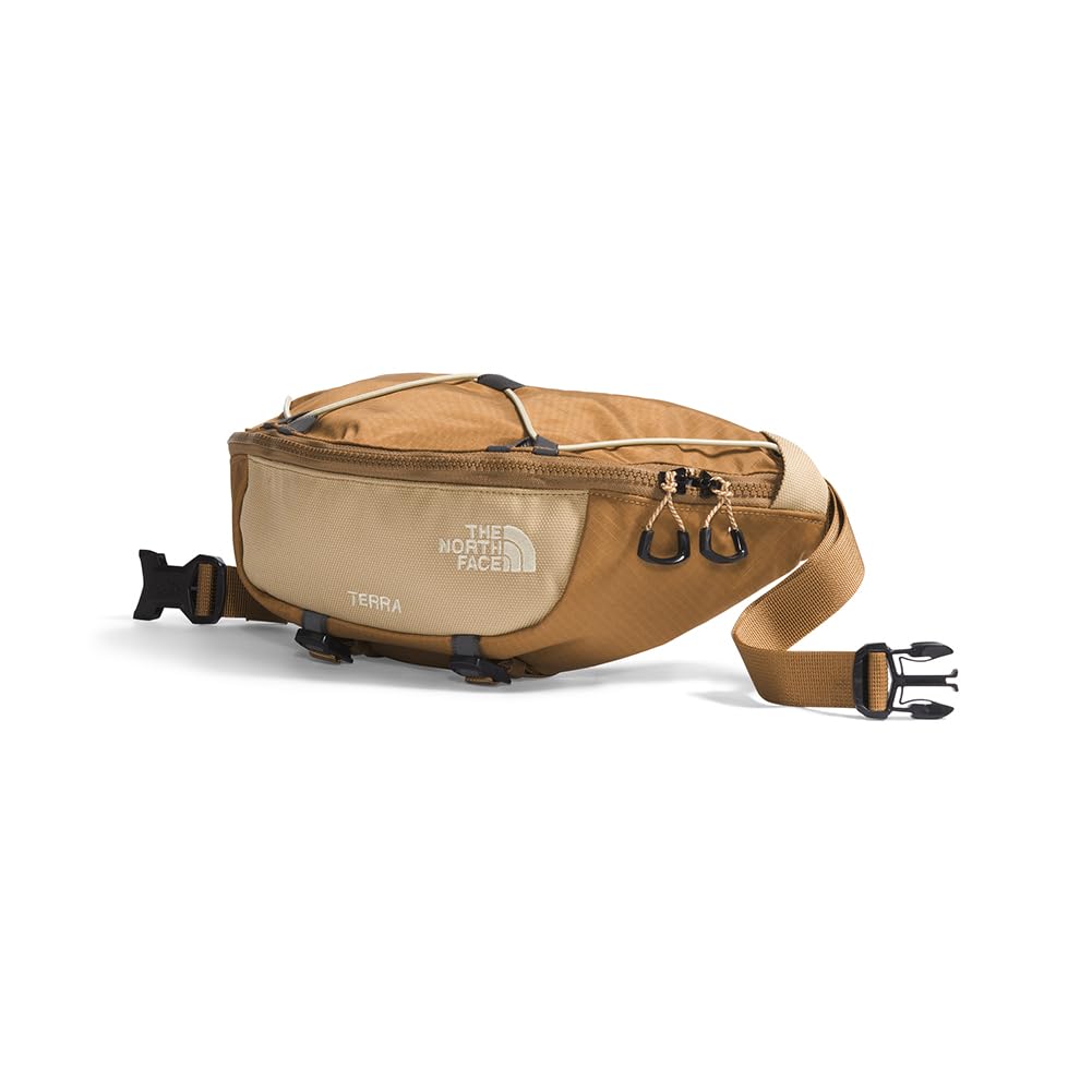The North FaceTerra Lumbar Hiking Hip Pack | 3 Liter Storage Belt Bag, Water Repellent Finish, Adjustable Strap, Secure Zip Pockets, Utility Brown/Khaki Stone-NPF, One Size