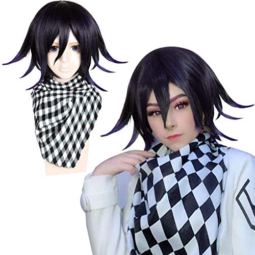 Buy {Wig Cap) Dark Purple Wig Cosplay Costume Synthetic Short Wavy Wigs