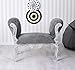 Produktbild Barocksofa Sitzbank Boudoir Hocker Sitzhocker Silber Grau Barock Sofa Palazzo Exklusiv