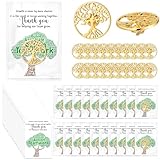 Solsew 20 Set 20 Set Christmas Employee Appreciation Gifts Bulk Inspirational Lapel Pin with Thank You Cards Organza Bags Team Appreciation Gifts for Office Staff Coworker School (Tree)