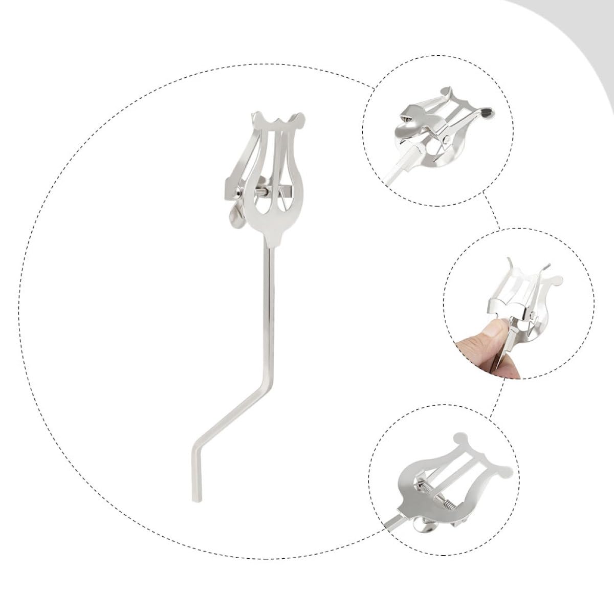 Clip Morsetto Regolabile in Ferro per Sassofono Compatto Argento per Spartiti e Conveniente per Supporto Musicale per Marce